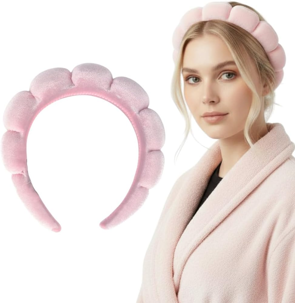 Bottega Della Principessa Ladies Curved Velvet Alice Band Alice Band Skin Care Viral Tik Tok Beauty Routine Makeup Spa with Organza Bag image number 2