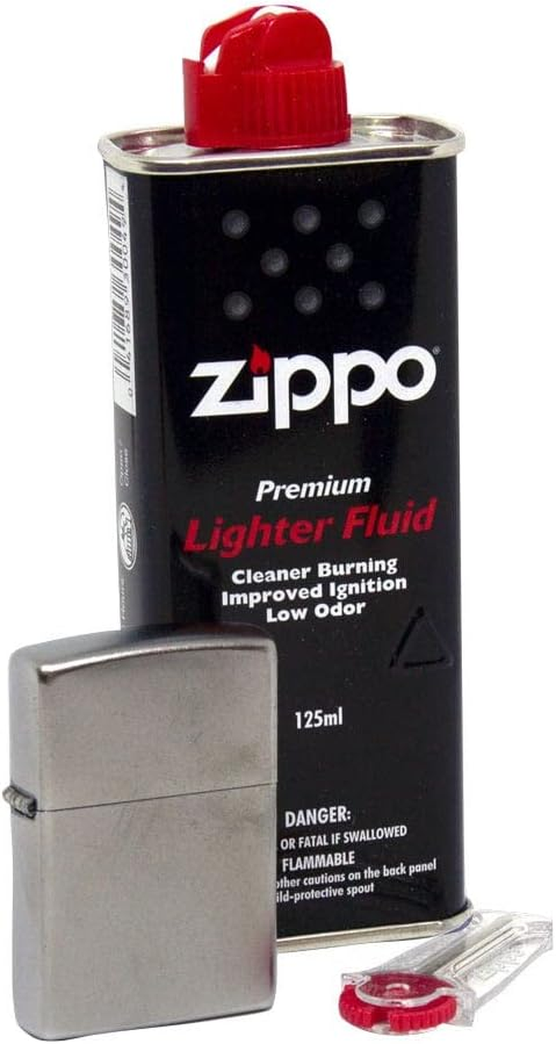 Zippo 90210GP Street Chrome Lighter with Fluids and Flints, Gift Set