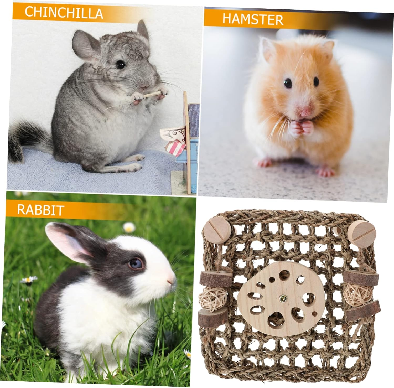 Generic 1Pc Rabbit Seagrass Mats for Pets Animals Rabbit Activity Mat Natural Hay Woven Bed Grass for Rabbits Cleaning Gerbils Activity Chew Natural Pine