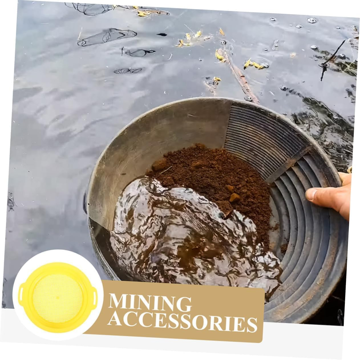 4 Piece Gold Panning Screen Set, Portable Stackable Mining Screens High Efficiency Gold Filtering Tools for River Prospecting image number 5