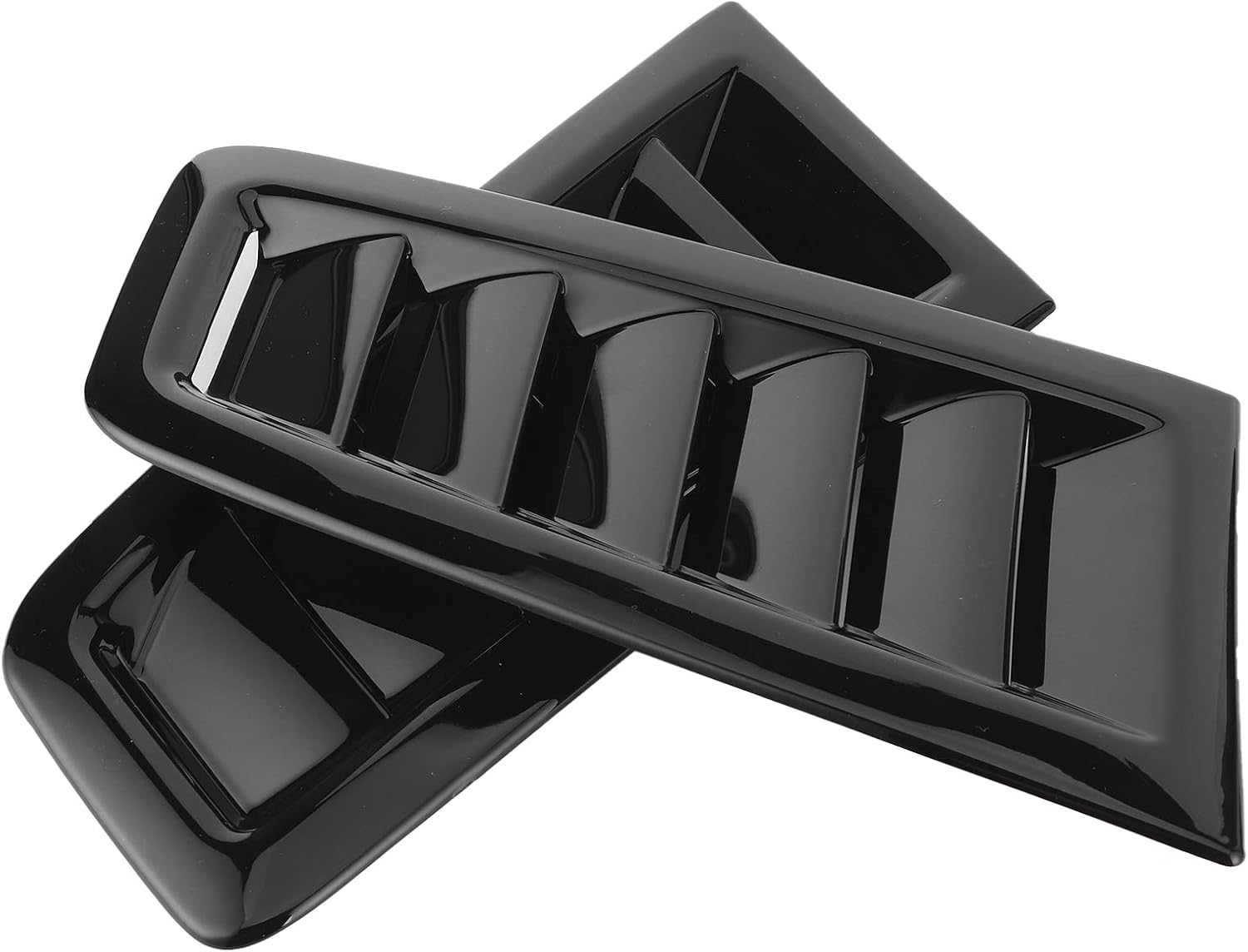 2PCS Universal Hood Air Vents for Car Hood Scoop, Bonnet Vent Hood Air Intake Trim Cover, Bonnet Air Vents Engine Hood Car Exterior Parts for Focus RS MK2 Style (Glossy Black) image number 3