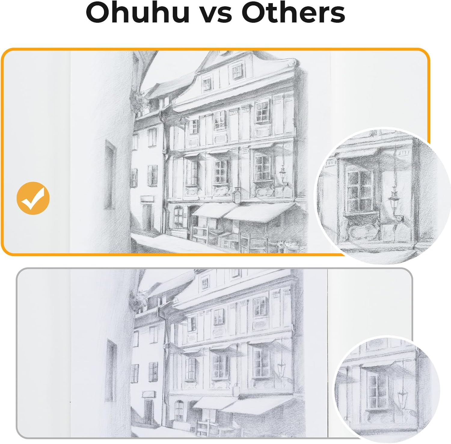 Ohuhu Sketch Book - A4 Bamboo Paper Top Spiral Bound Sketch Pad - 100 Sheets Sketching Book (79Lb/110Gsm) - Acid Free Art Sketchbook Drawing Painting Writing Paper image number 3