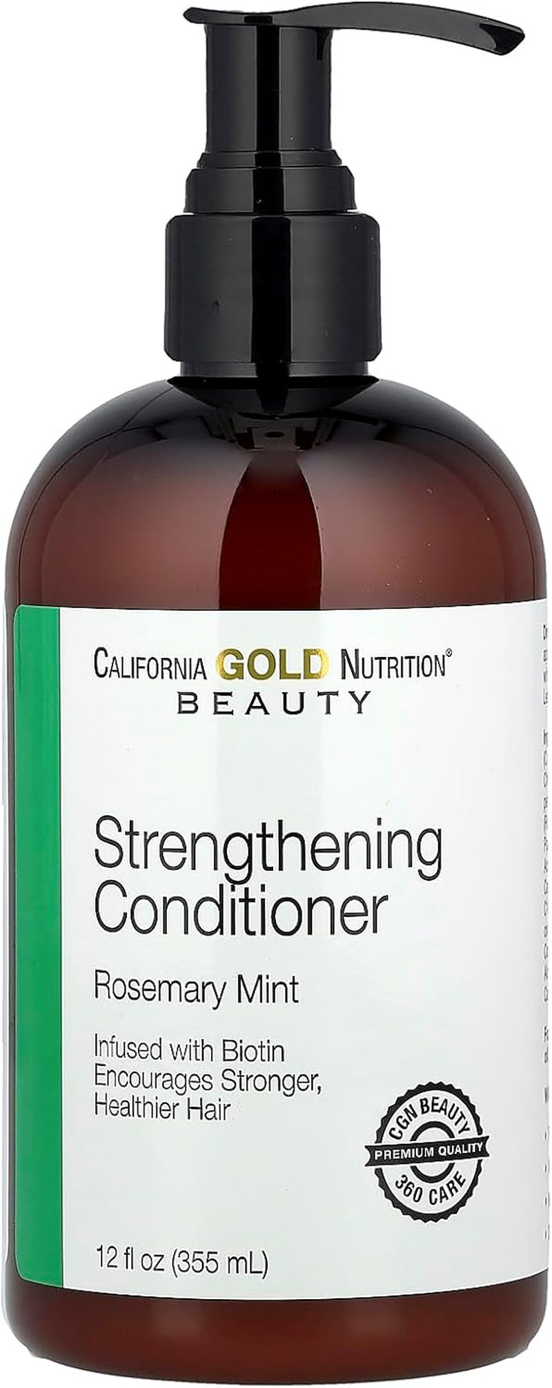 California Gold Nutrition Strengthening Conditioner, Biotin, Rosemary Mint, 12 Fl Oz (355 Ml) image number 2