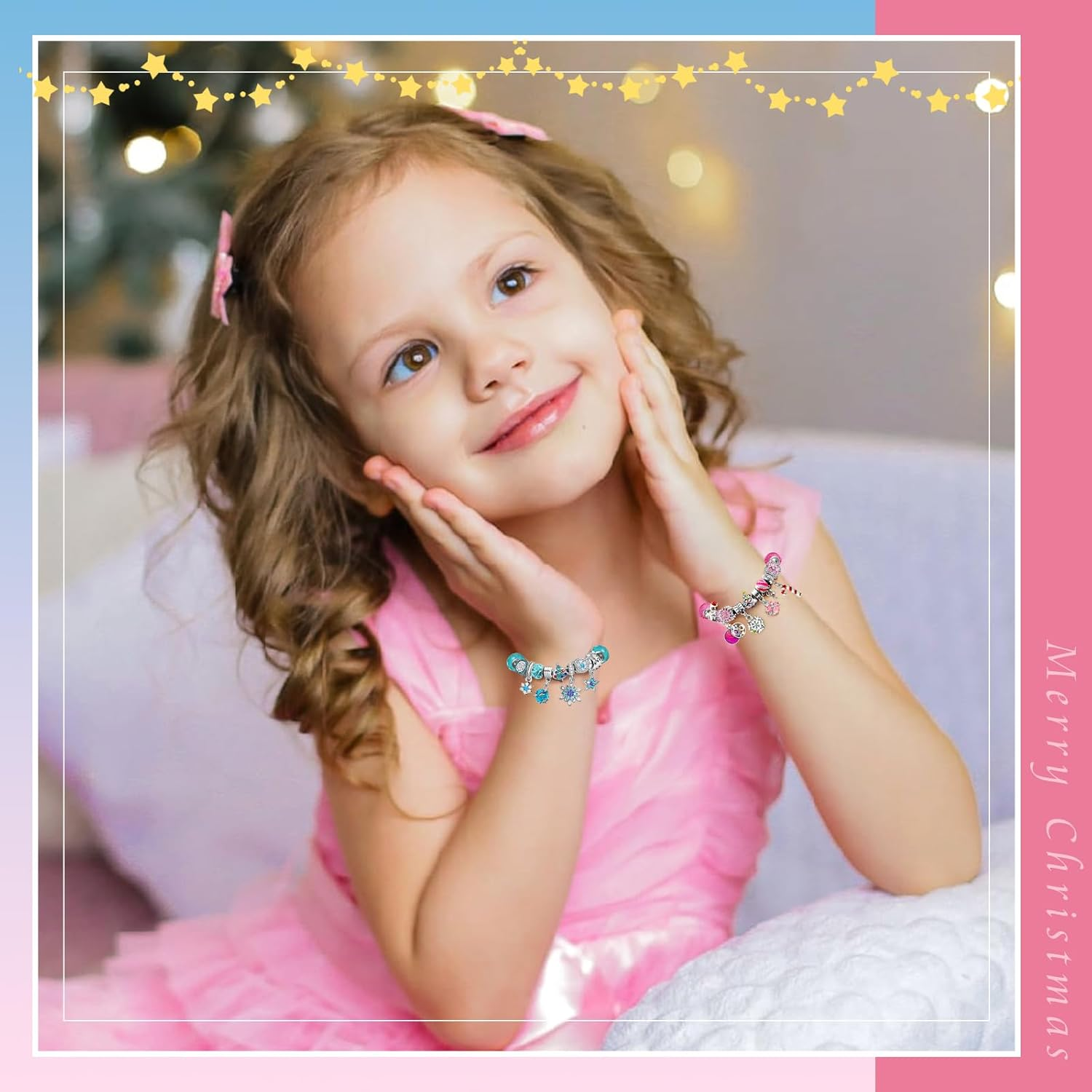 Advent Calendar 2023 Kinder, Advent Calendar Jewellery Kit for Making Bracelets Crafts Gifts for Girls, DIY Bracelet Advent Calendar Gift Girl 5 6 7 8 9 10 11 12 Years, Pink image number 5