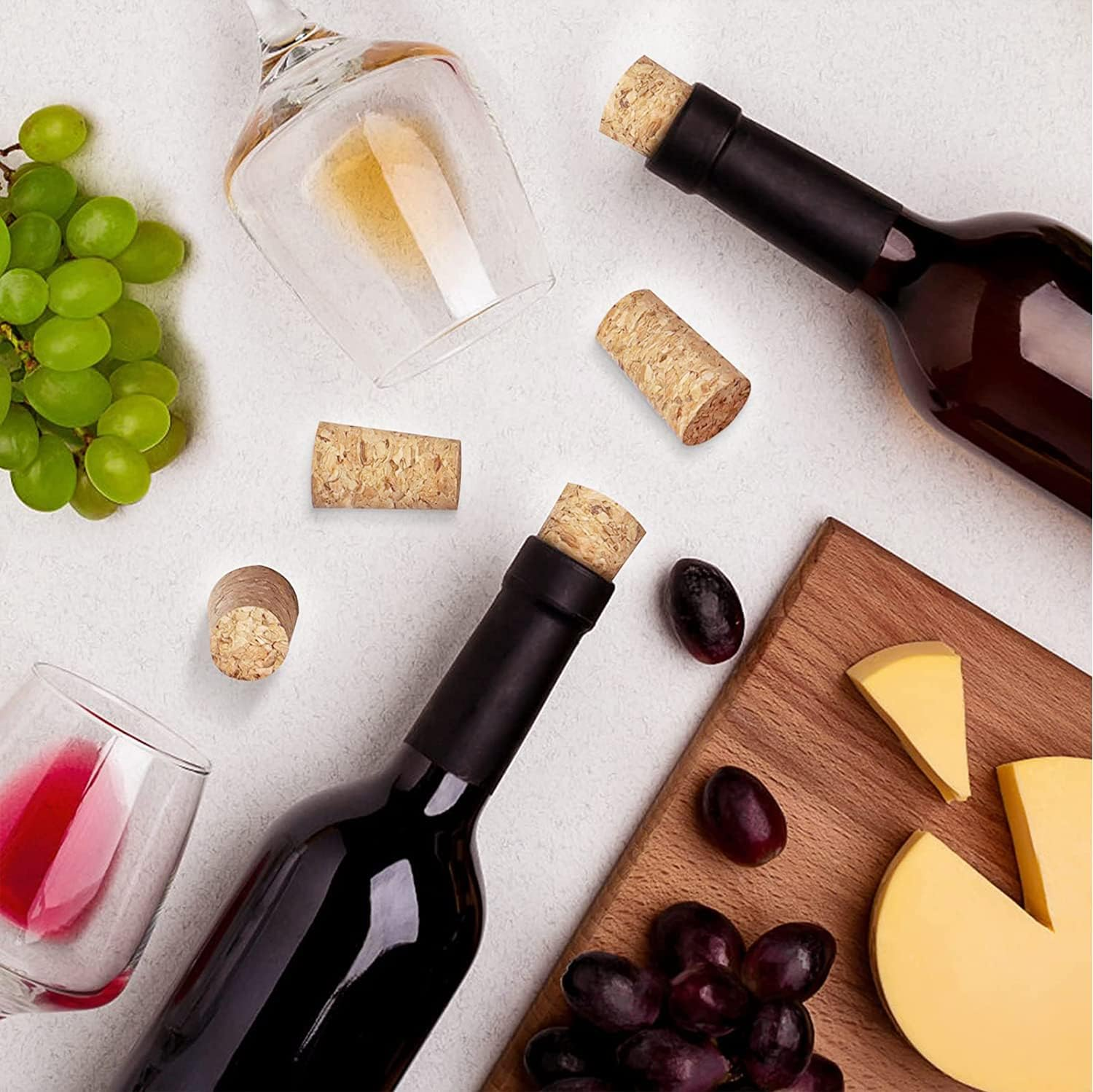 60 Pcs Premium Natural Wine Corks, Natural Cork Stopper, Soft Wood Wine Corks Crafts Replacement Corks for Wine and Beer