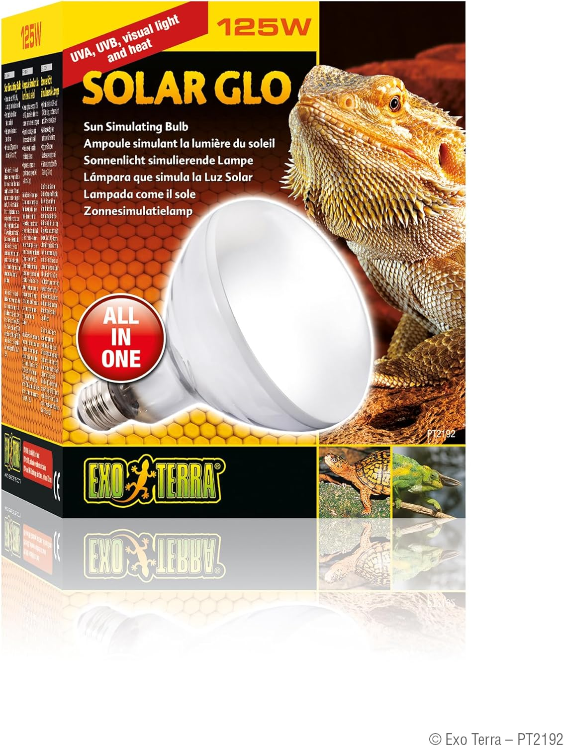 Exo Terra Solar Glo, Sunlight-Simulating Lamp, 125W, E27 Socket,Wei&szlig;