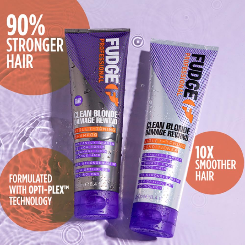 Fudge Professional Purple Toning Conditioner, Clean Blonde Damage Rewind Conditioner, for Blonde Hair, 250 Ml image number 3