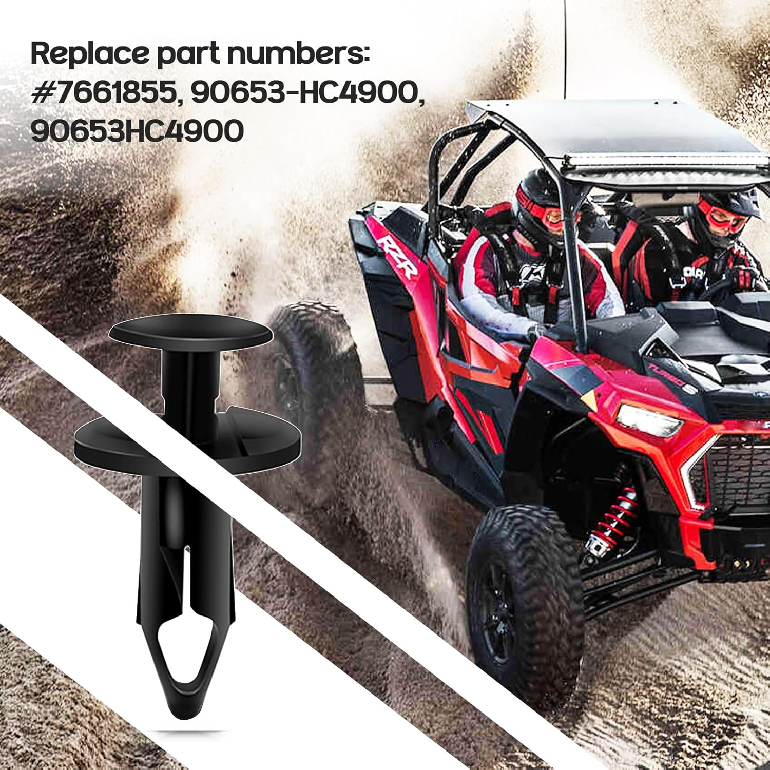 Southwit 7661855 Fastener Rivets for Polaris Sportsman RZR Ranger Snowmobile Push Pin Plastic Clips ATV Body Bumper Fender Clips Fastener Rivets- 120 Pcs & 1 Remover