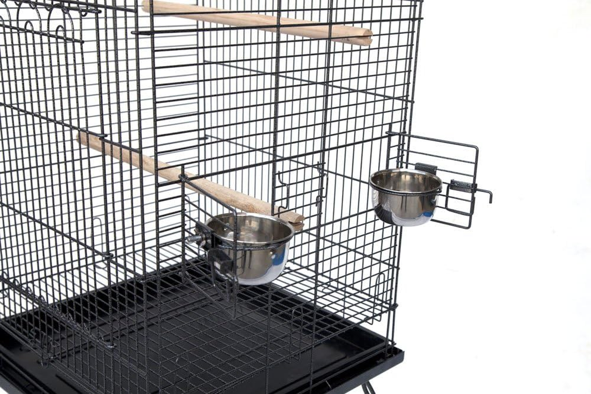 80934 Bird Parrot Cage with Stand Cockatiel Amazon African Grey Caique Conure (Black Vein) image number 3