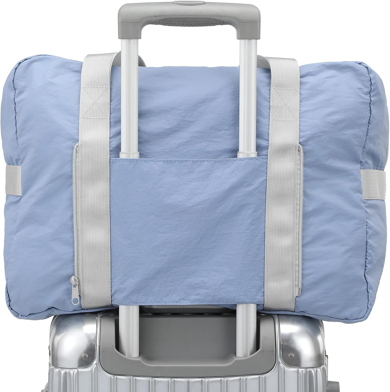 Foldable Travel Duffel Bag, Sports Duffels Gym Bag, Rainproof Nylon Totes, Lightweight Duffle Bags for Women & Men, Outdoor Vacation Weekend Bag by Vanfn P.Travel Series (Matte Blue) - Gray image number 3