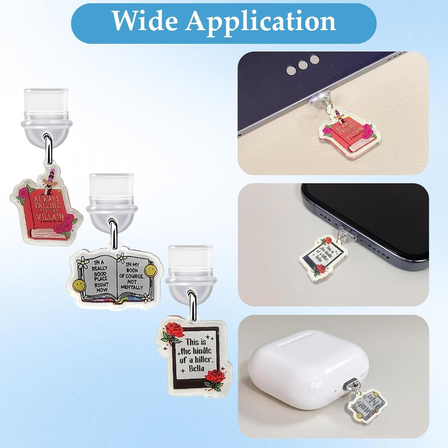 T Tersely Dust Plug Charm for Kindle Paperwhite 12Th/11Th/Kobo/E-Book/Mobile Phone, USB C Cute Dust Plug Accessories image number 5