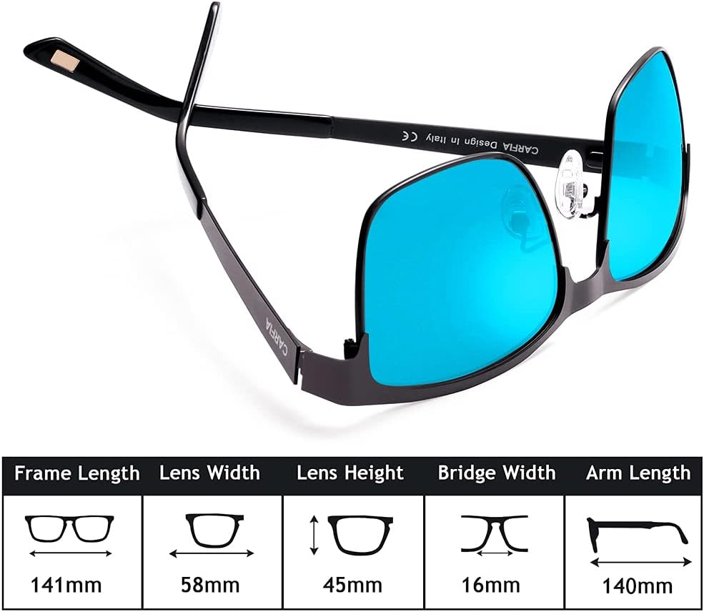 CARFIA Metal Mens Sunglasses Polarized UV400 Protection for Driving Fishing Hiking Golf Everyday Use CA5225 image number 5