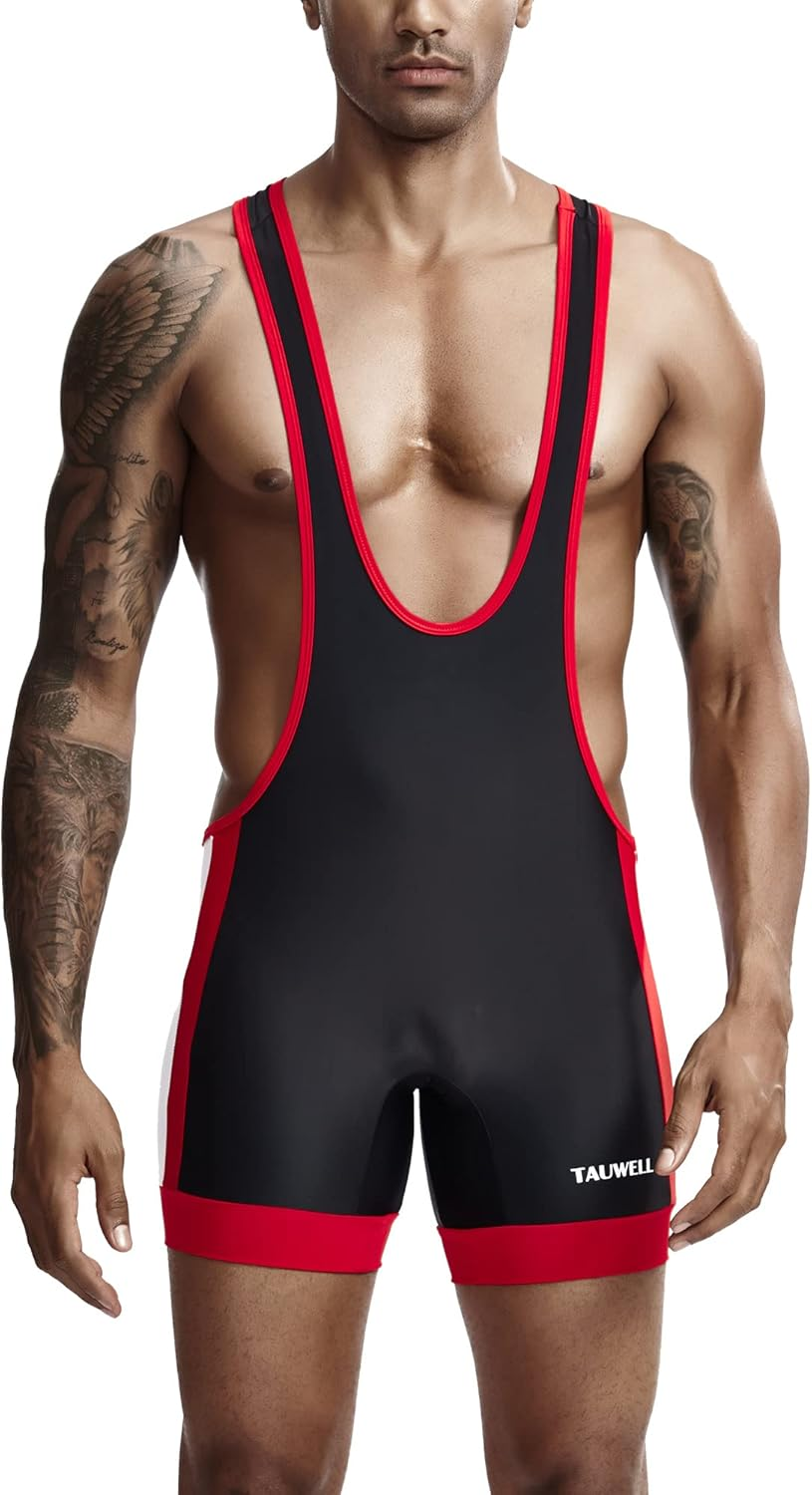 Wrestling Singlet for Men Wrestling Leotard Silky Smooth Bodysuit Active Underwear Supporters Slim Fit Jumpsuits