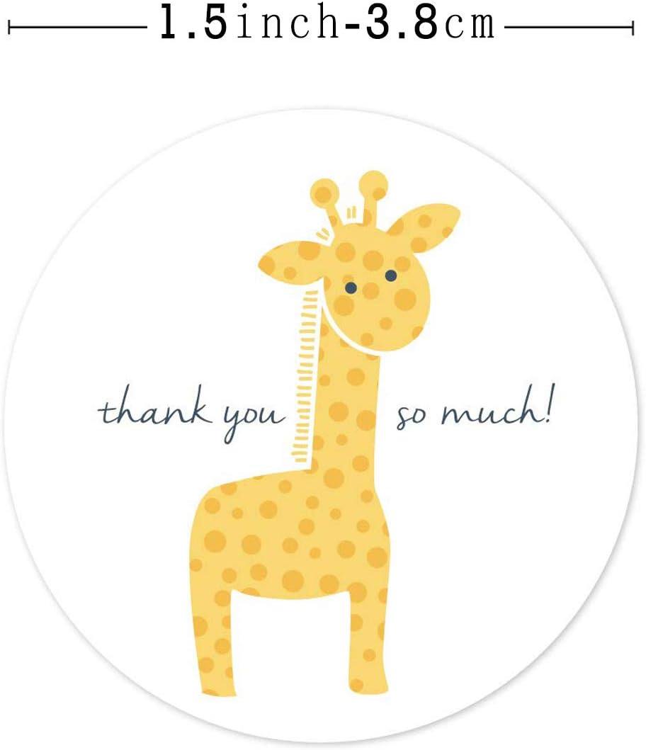 Hothotgirl Thank You Sticker Labels | 1.5" round | 500 Cute Animal & Flower Stickers per Roll | Waterproof, Self-Adhesive, Perfect for Cards, Envelopes & More image number 1