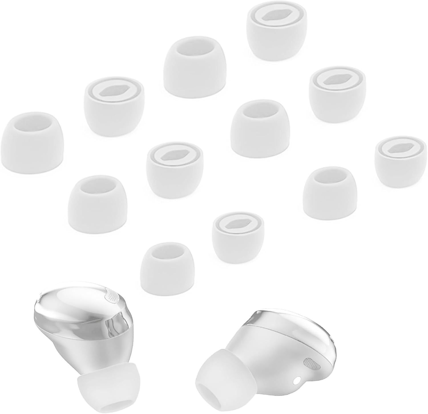 6 Pair Ear Tips for Galaxy Buds Pro, Replacement Silicone Eartips and No Impact Affect Headphone Charging, Noise Reduction & anti Slip Earplugs Compatible with Samsung Earbuds, S/M/L (Black)