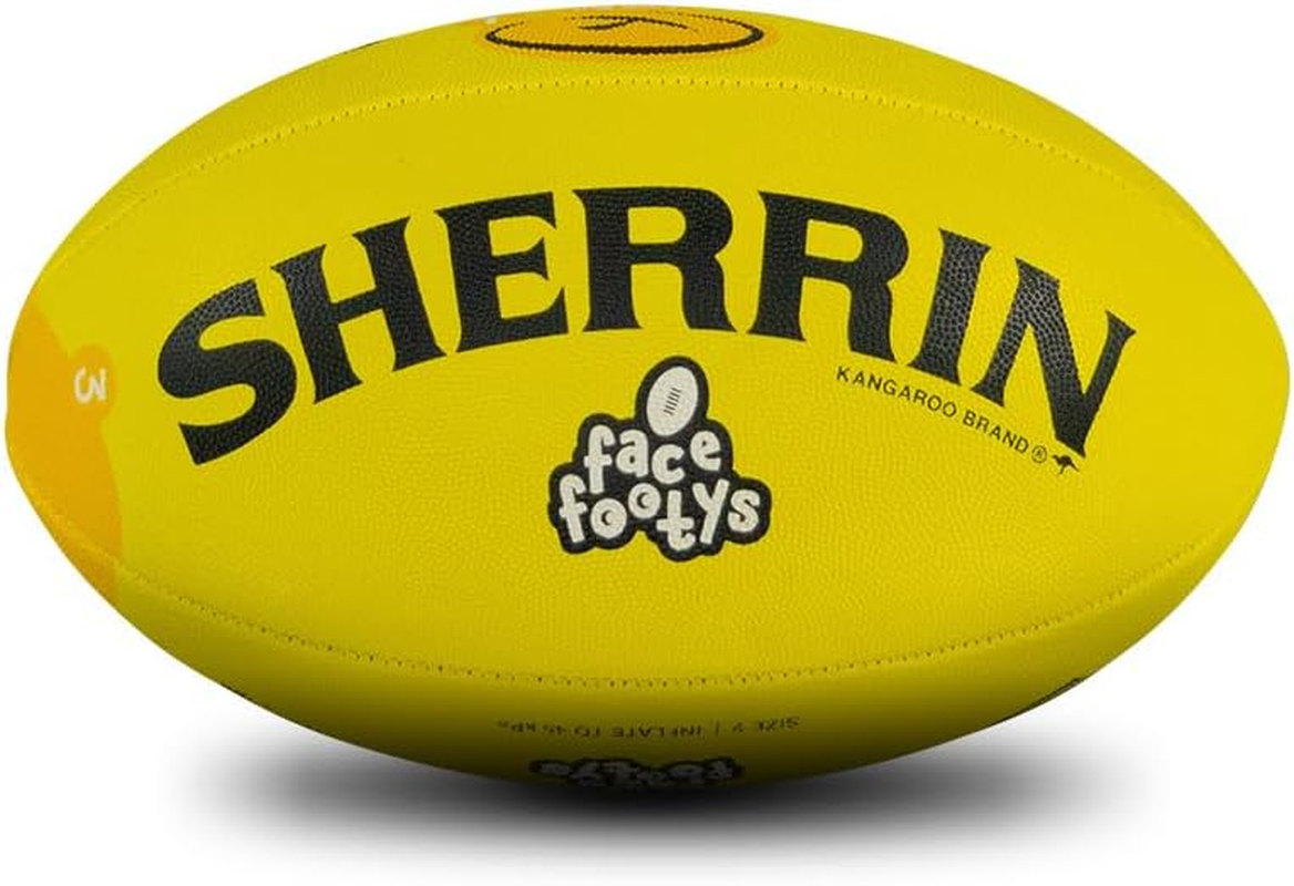 Sherrin Face Footys All Surface Synthetic Football, Size 2 - Yellow image number 4