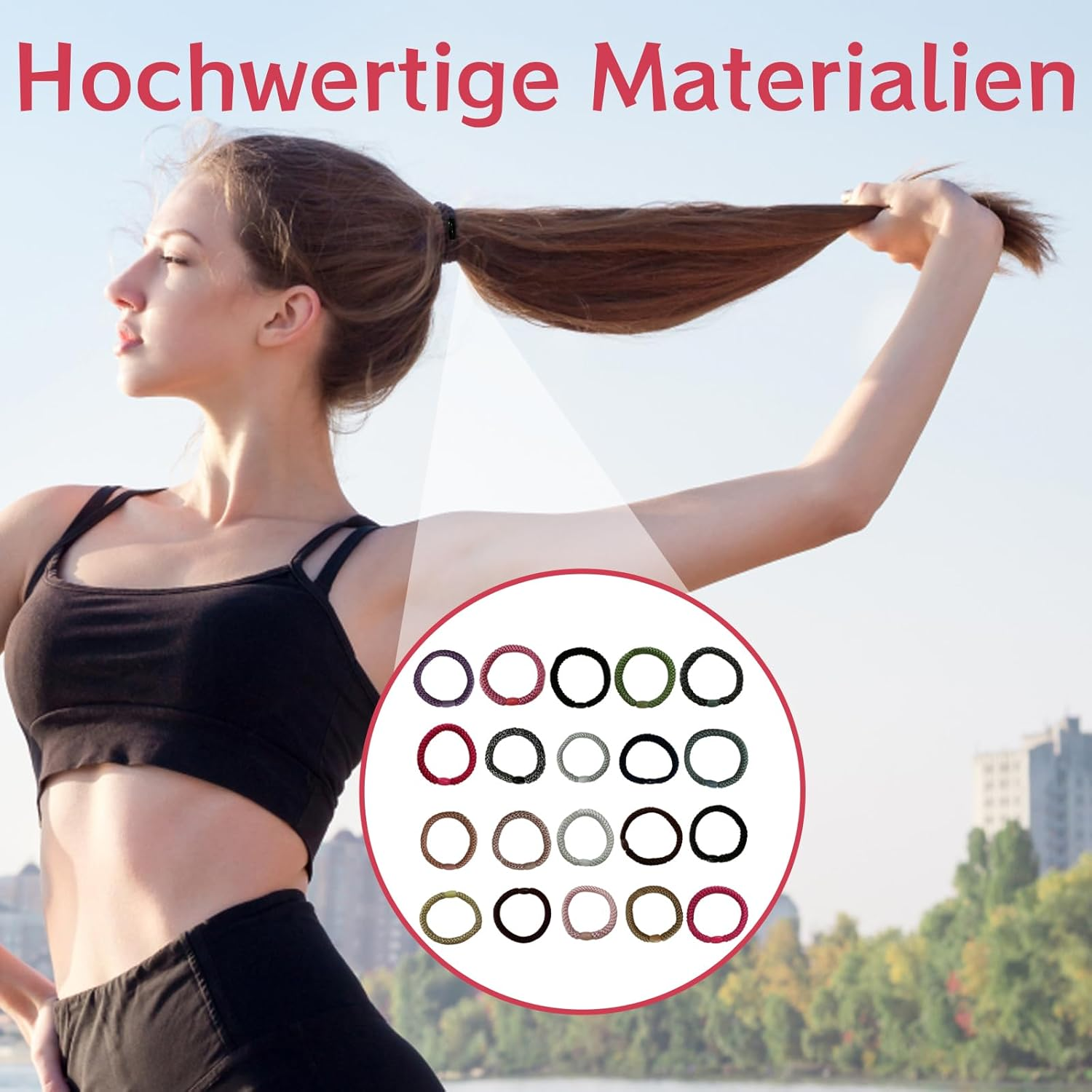 Pack of 20 Women'S Hair Bobbles, Elastic for Thick and Curly Hair, Multicoloured Hair Bands for Daily Styling, Women'S Accessories, Travel and Outdoor Activities