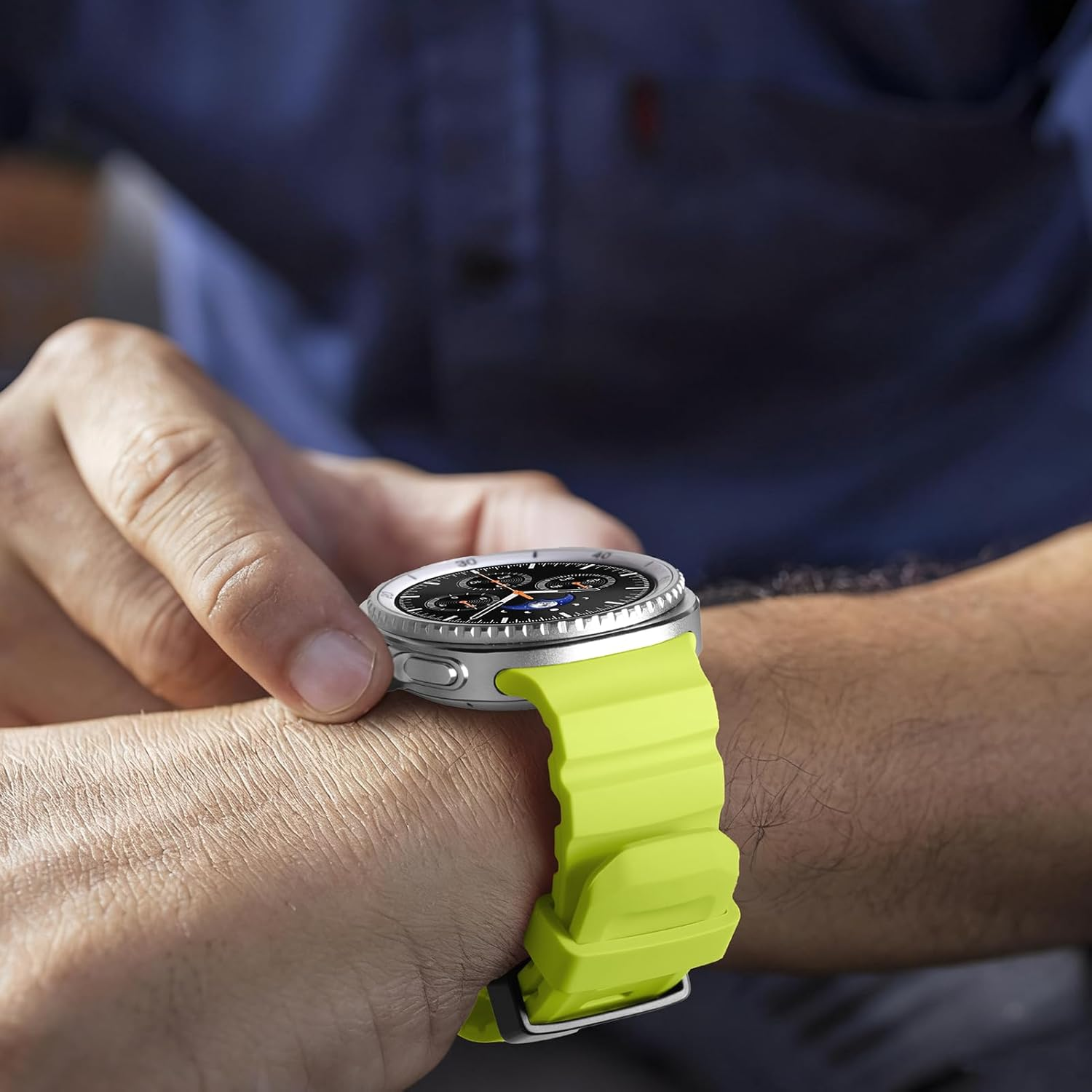 Yuiyuka Sports Strap for Samsung Galaxy Watch 8 Strap 44 Mm 40 Mm/8 Classic Band 46 Mm Men Women Waterproof Silicone Sports Bracelets Adjustable Replacement Bands for Samsung Watch 8/8 Classic Band