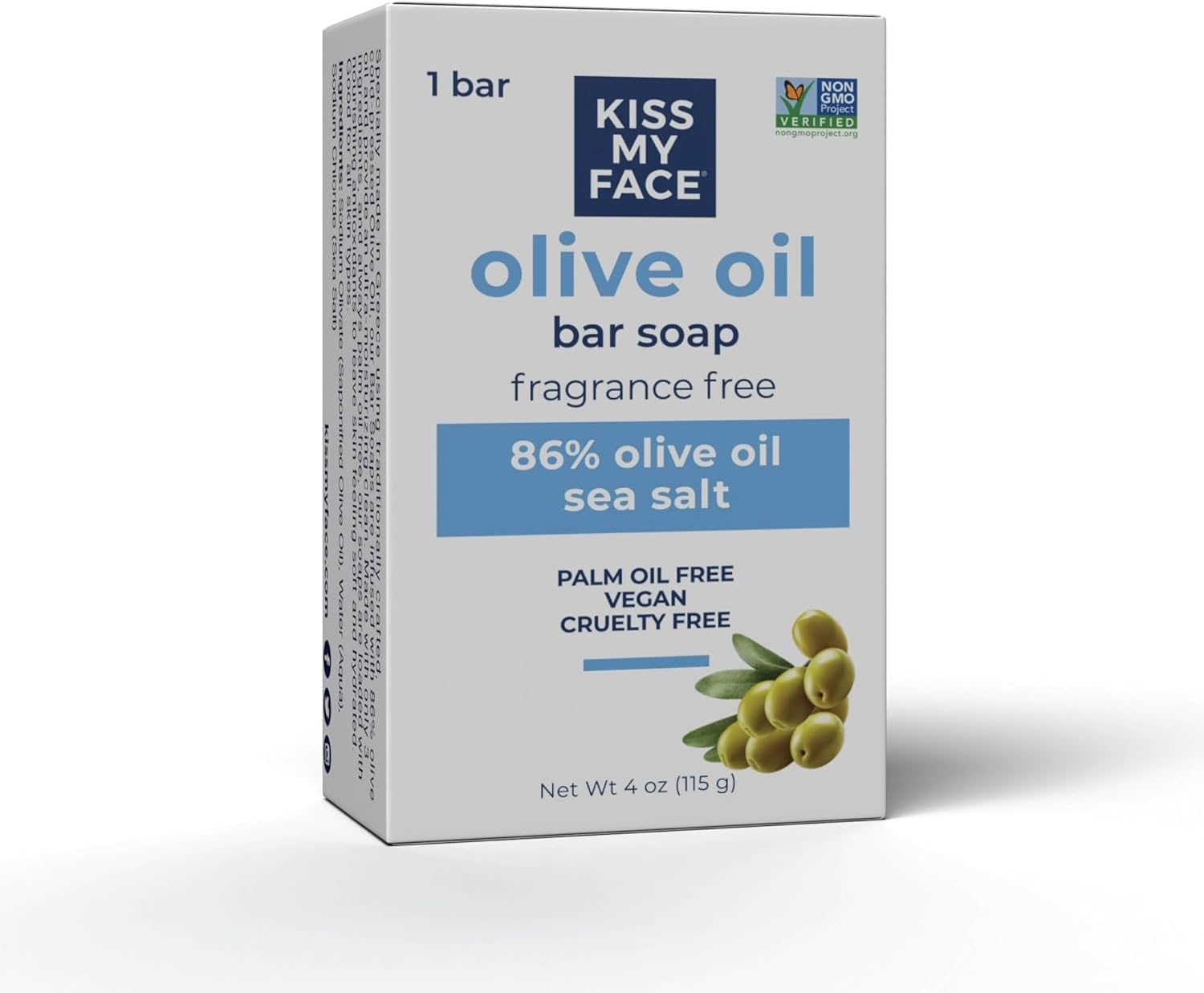 (3 Bars) - Kiss My Face - Pure Olive Oil Bar Soap Value Pack Fragrance Free - 3 Bars image number 2
