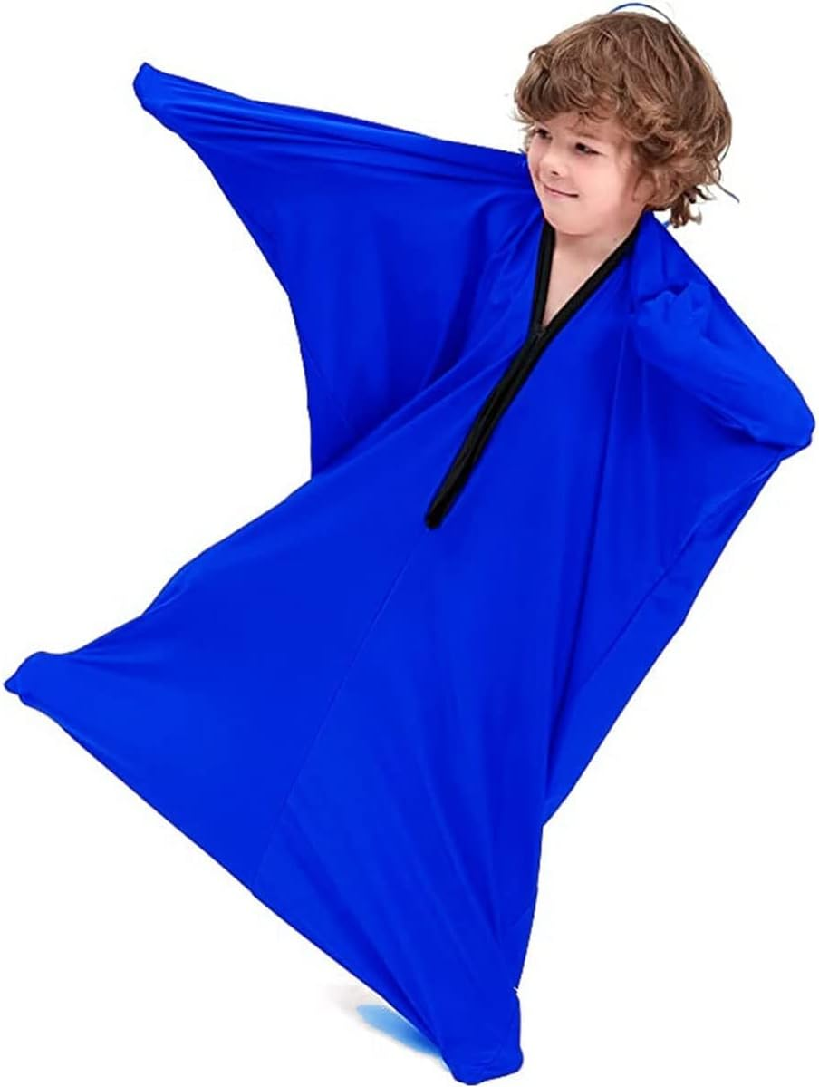 Sensory Body Sock,Sensory Sox Stretchy Body Socks Full-Body Wrap to Relieve Stress,Hyposensitivity,Calming Therapy Great for Boys,Girls with Autism,Anxiety ( Color : Red , Size : L/Large-71*142