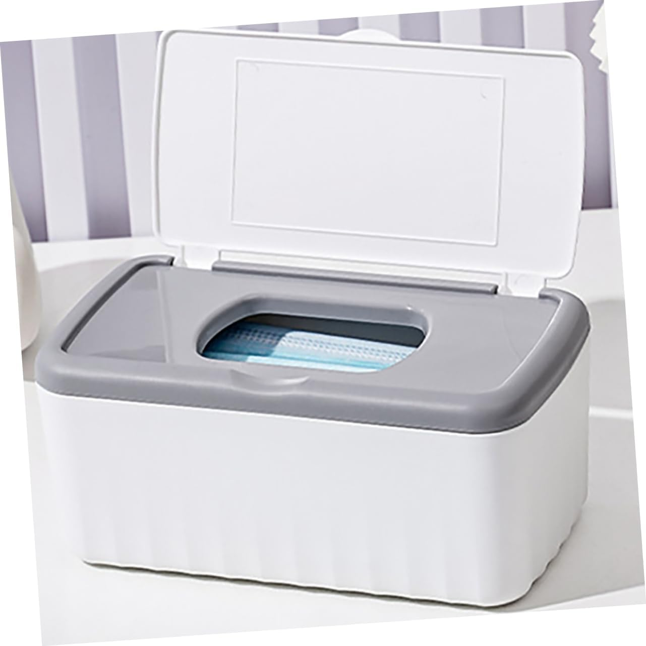 Rectangular Wipe Holder Lid High Capacity Tissue Storage Box for Home Office Elegant Sealed Design for Wipes Flushable Versatile Use Living Rooms Bedrooms image number 4