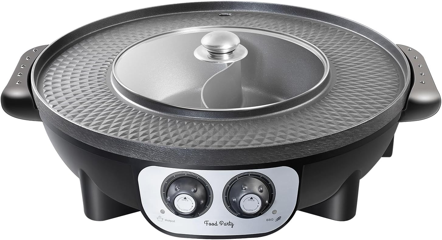 Food Party 2 in 1 Electric Smokeless Grill and Hot Pot image number 6