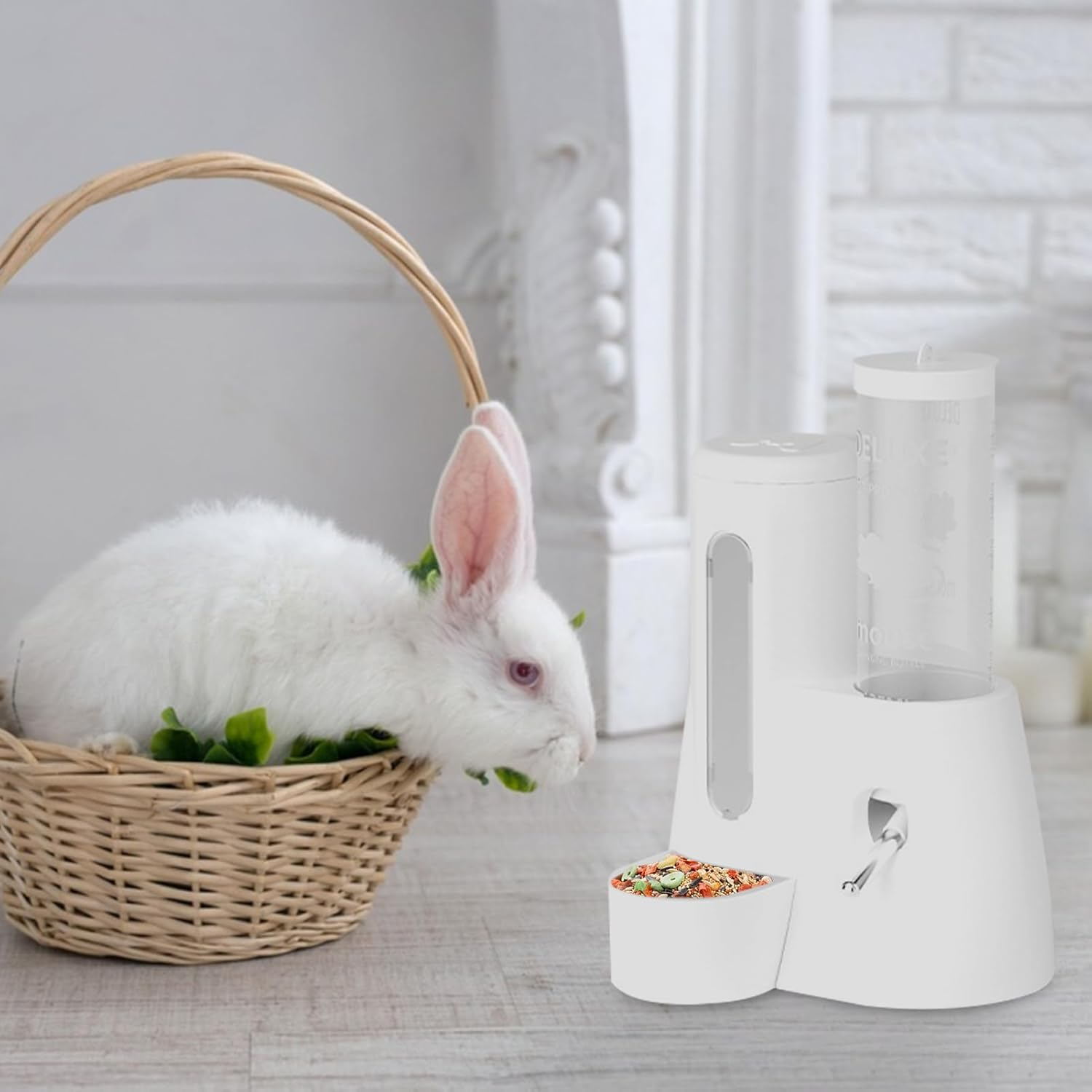 Rabbit Drinking Bottle Rabbit Drinking and Nipple Drinking Bottle Is High Strength Resistant to Constant Use Thanks to the Ninchdrip Technology Builds ABS Material, Water Dispenser for Small Animals image number 2