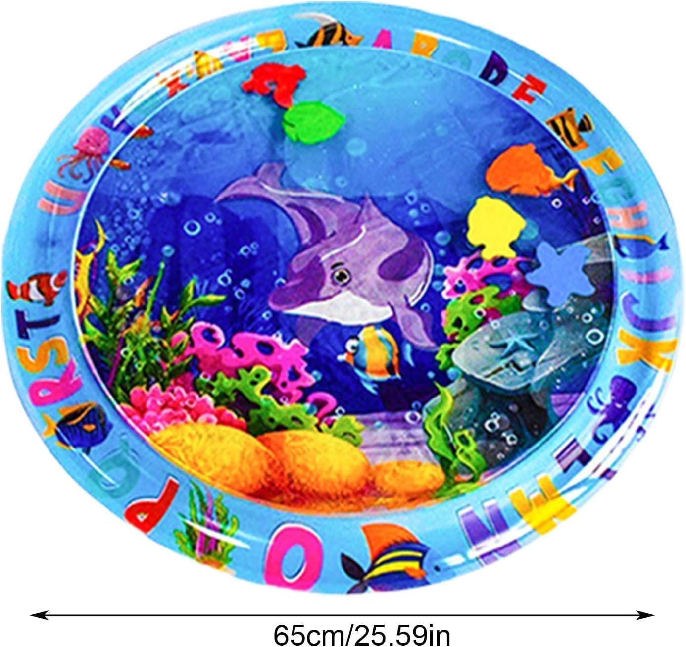 Sensory Water Play Mat for Cats - Cooling Comfort Inflatable Pet Toy with Dolphin Design - 65Cm