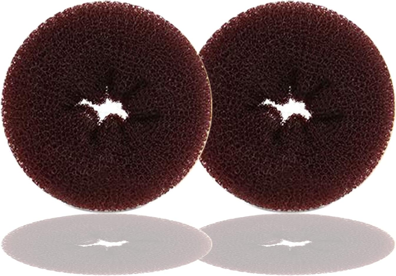 Hair Donut Bun Maker, Ring Style Bun, 2PCS Chignon Hair Large Doughnut Shaper for Thick and Long Hair (Large, 8.9Cm /Brown) image number 6