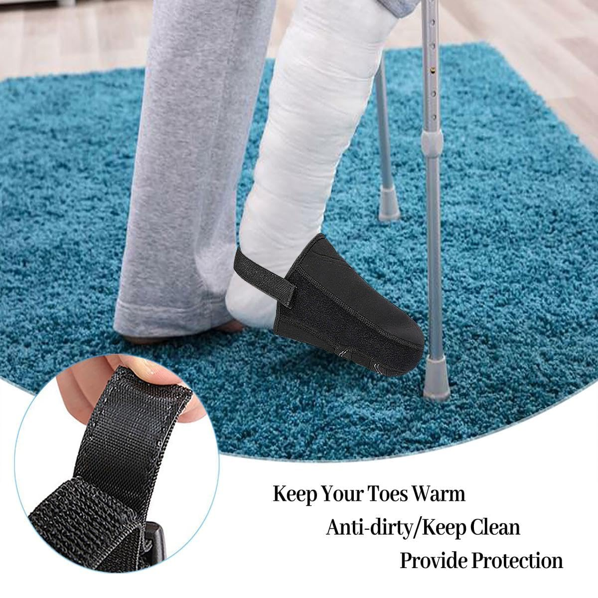 Cast Toe Protector Sock Cover, 1Pc Cast Sock Toe Cover Cast Protector,Casts Socks Toe Covers Soft Protector,Cast Toe Cover Foot Cast Toe Cast Socks,Non-Slip Cast Toe Cover Keep Toe Clean & Warm image number 4