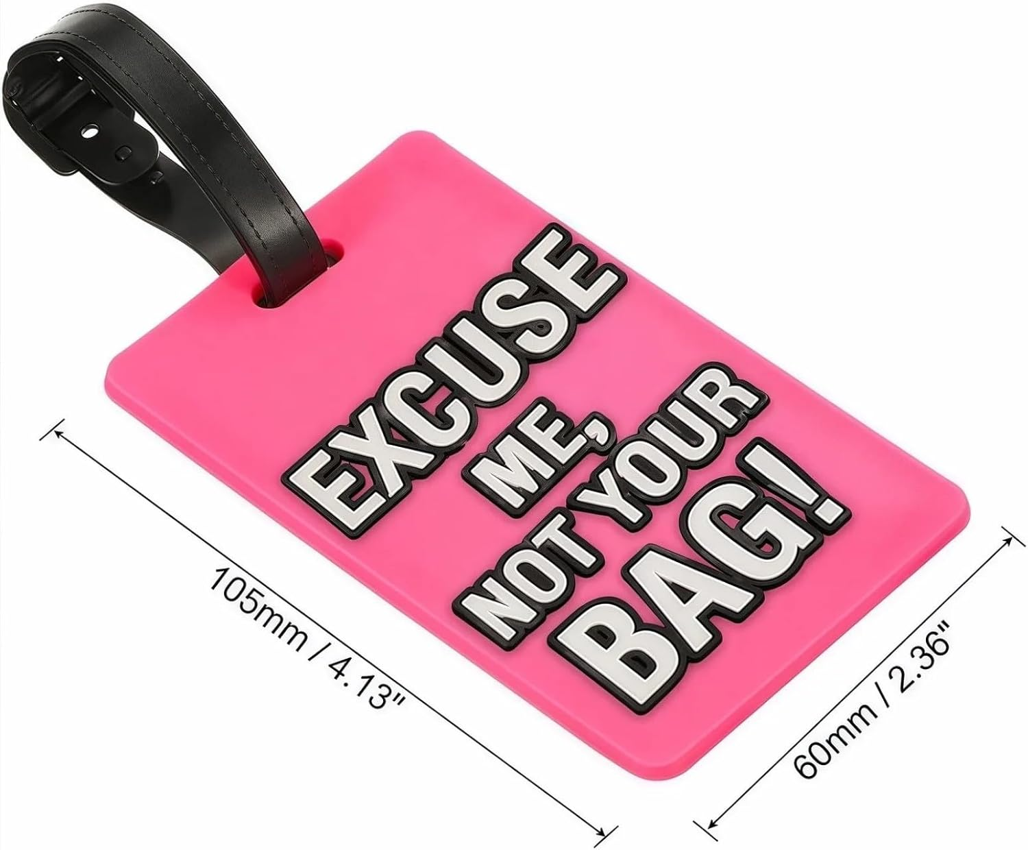 3 PCS Not Your Bag Tags Fun Design Adjustable Luggage Tags PVC ID Holder Travel Bag Tags image number 3