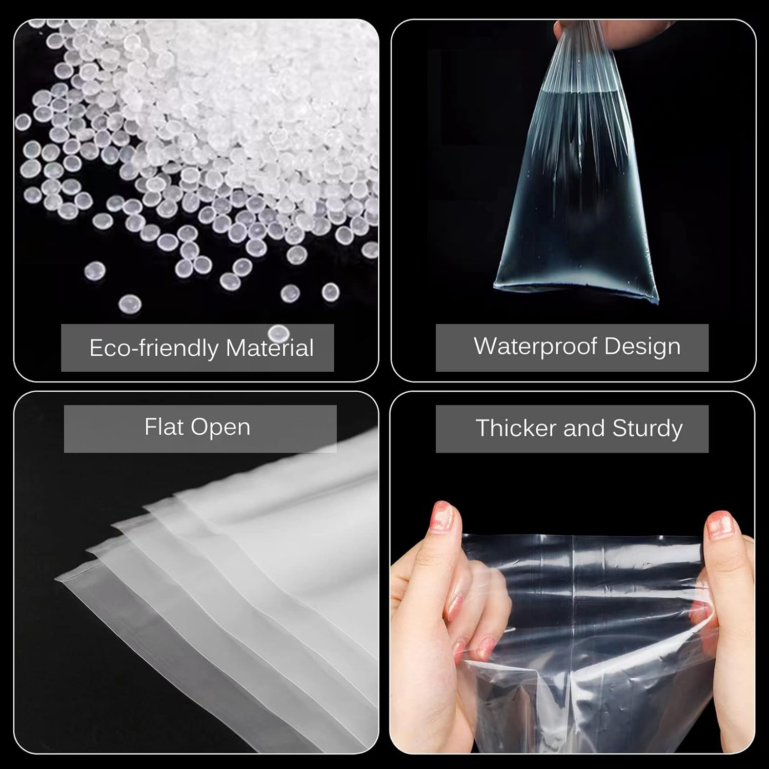 Long Plastic Sleeves 6X50 Inch 50 Pack Poster Poly Bags, 2 Mil Clear Flat Open Blueprint Storage Poster Tube for Large Narrow Items, Waterproof image number 4