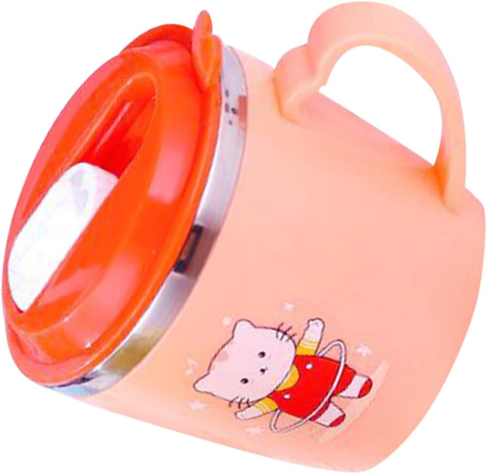 BESTOYARD Stainless Steel Cup for Boys and Girls 250Ml Non-Spill Cup with Anti-Scald Design Measurement Scale for Baby