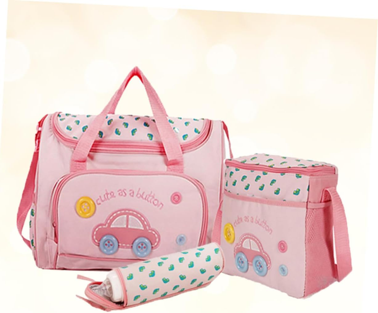 Vaguelly Multi-Function Diaper Bag Large Travel Tote Feeding Bottle Changing Pad Car Pattern image number 2