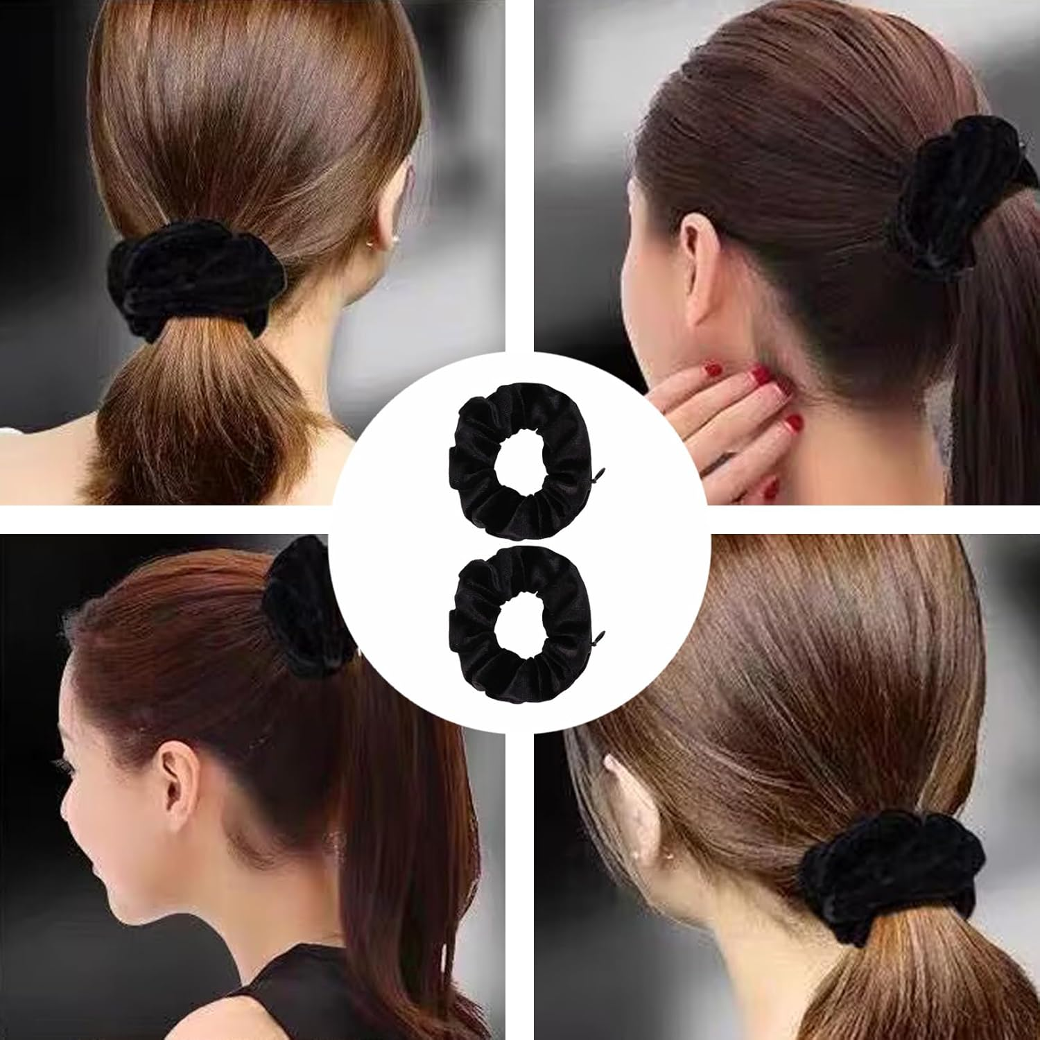 Pack of 4 Hair Bobbles, Hair Scrunchies with Zip, Money Hiding, Travel Gadgets for Women, Travel Gadgets Can Store Valuables, Holiday, Hiding Money Scrunchies, Secret Compartment image number 4