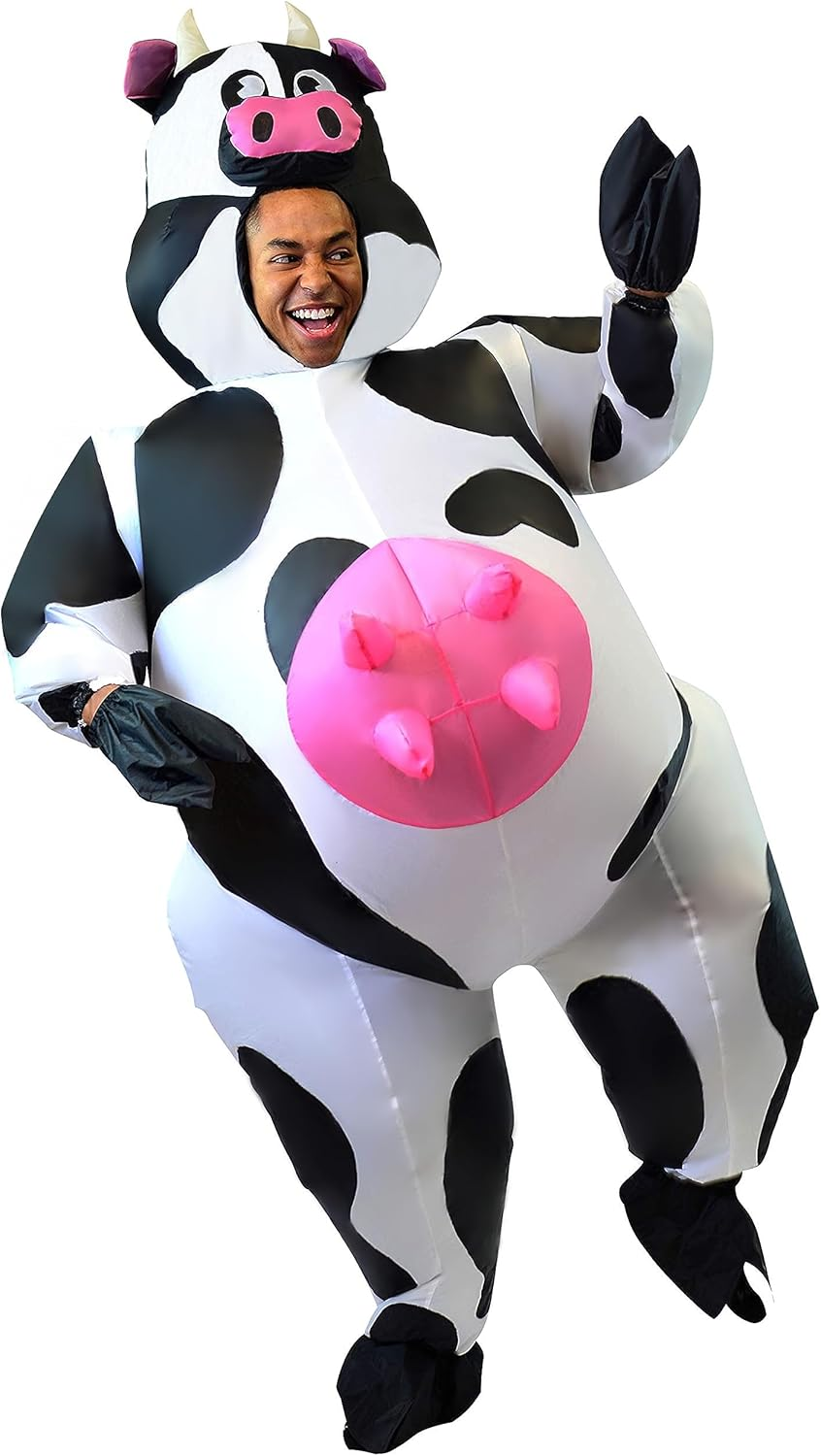 Spooktacular Creations Cow Inflatable Costume Air Blow-Up Deluxe Halloween Cow Costume image number 2