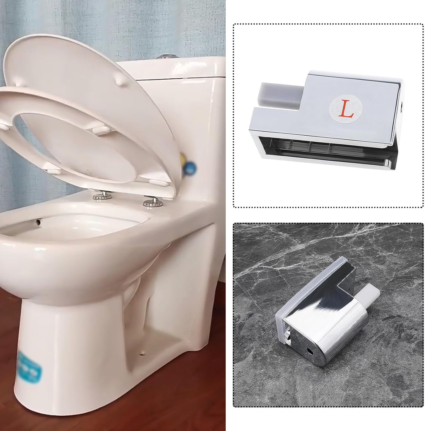 SING F LTD Toilet Seat Hinges Set - Left & Right Soft Close Fittings Accessories Compatible with Duro Soft-Close Mechanism image number 5