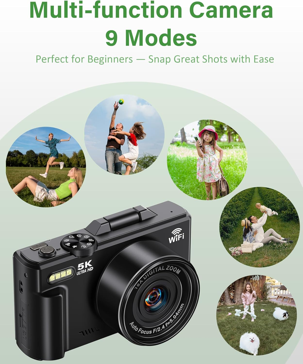 5K Digital Camera for Photography Autofocus 75MP Vlogging Camera for Youtube with SD Card, Compact Travel Camera for Teens with 18X Zoom, 32GB SD Card image number 4