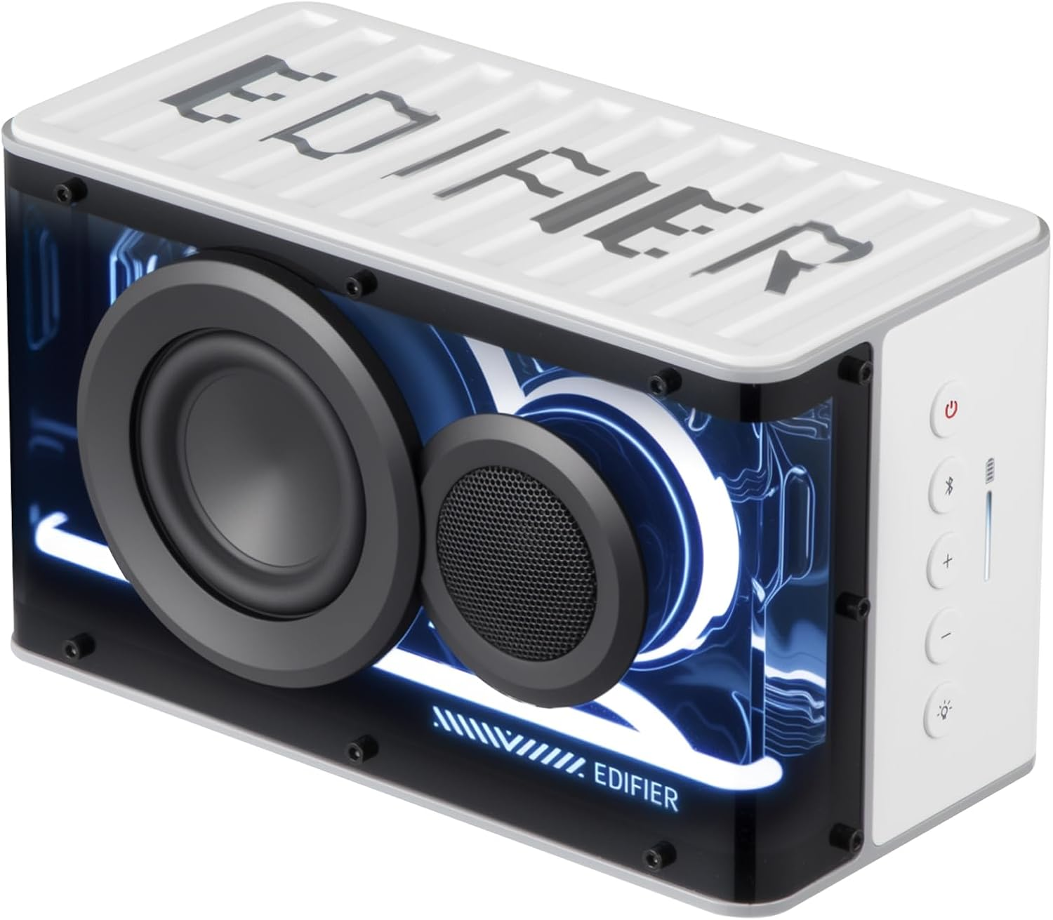 Edifier QD25 Bluetooth Speaker, Portable Desktop Audio, 25W RMS Dynamic Sound, Hi-Res Audio Splendid Light Effects 15H Playtime Bluetooth 6.0 Wireless Stereo Pairing (Black)