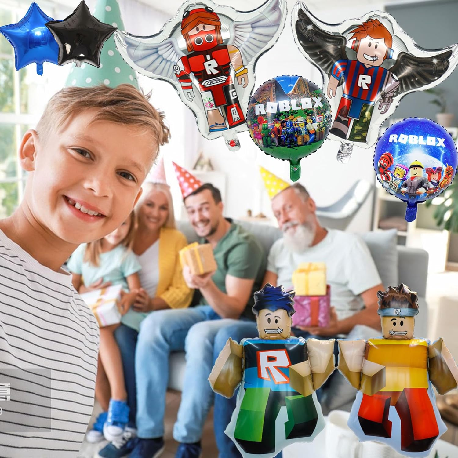 9 Pcs Game Foil Balloons, Metallic, BALLOON, Birthday, Unisex Children image number 1