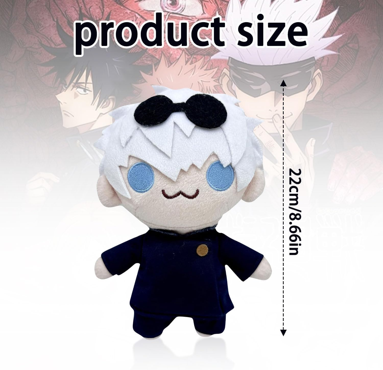Gojo Satoru Plush Toy, 22 Cm Jujutsu Kaisen Plush Doll for Boys and Girls image number 1