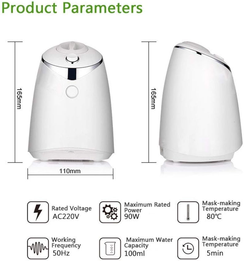 Face Mask Machine, Intelligent DIY Mask Maker for Collagen Fruit Vegetable Automatic Face Cream Making for SPA Face Mask Skin Care (Color : #01-White) - White image number 7