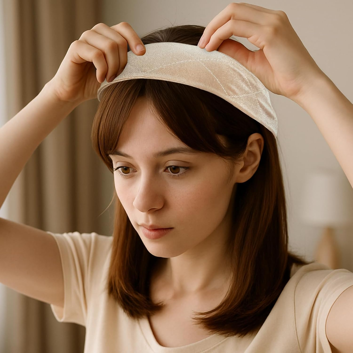 Velvet Elastic Wig Headbands, 3Pcs Non Slip Velvet Wig Grip Headbands, Flexible Velvet Grip Head Band for Women image number 2