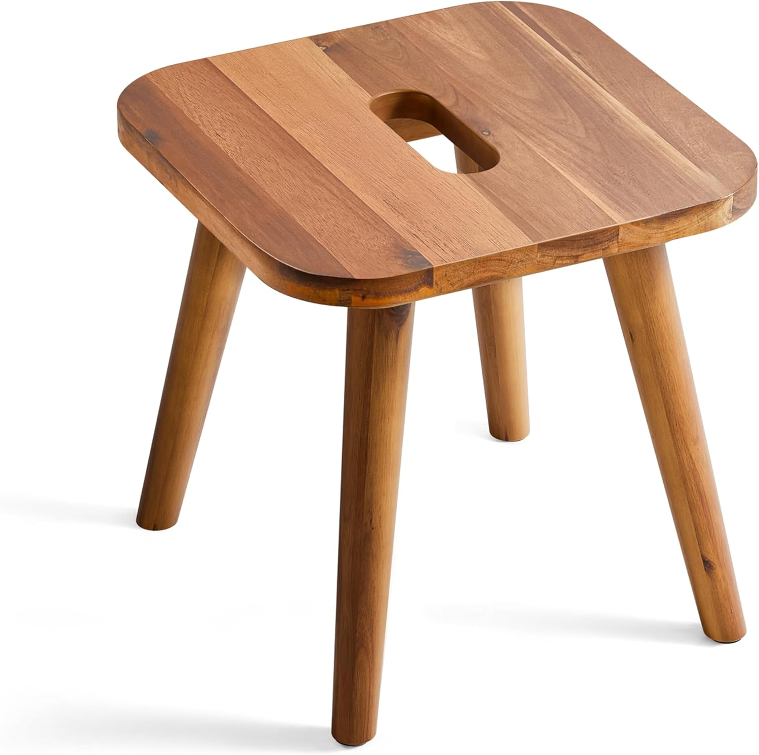 HOLANA 25Cm Acacia Wooden Step Stools for Kids - Wooden Stool, Wooden Plant Stools, Plant Stand - Wood Sitting Stool for Kitchen, Bathroom, Bedroom (Square) image number 6