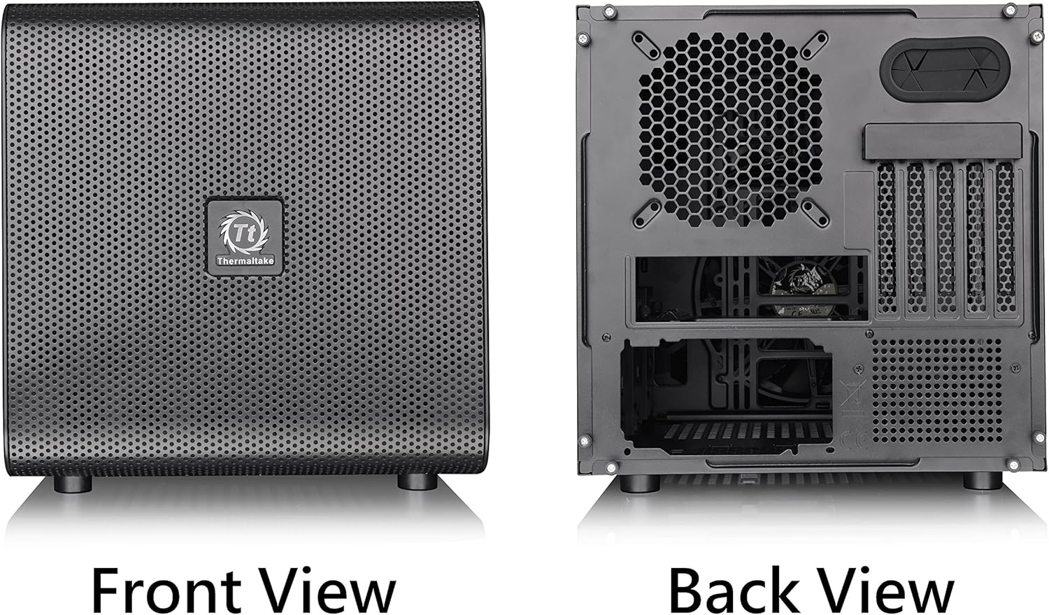 Thermaltake Core V21 SPCC Micro ATX Cube Computer Chassis CA-1D5-00S1WN-00, Black image number 3