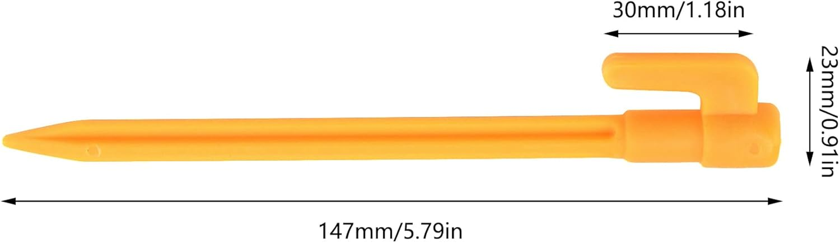 Pastlla 20Pcs Heavy Duty Plastic Landscape Edging Stakes Plant Support Lawn Stake Durable Tent Pegs Spike Hook for Outdoor Activities Garden Camping Yellow