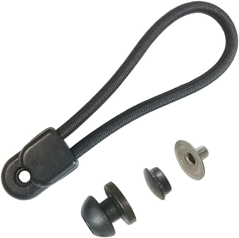 UP100 10 Sets Stayput Shock Cord Loop Bungee Clip Pull Tie down Tarp Canvas Knobs for Marine Truck Car RV Boat Covers (Black) image number 4
