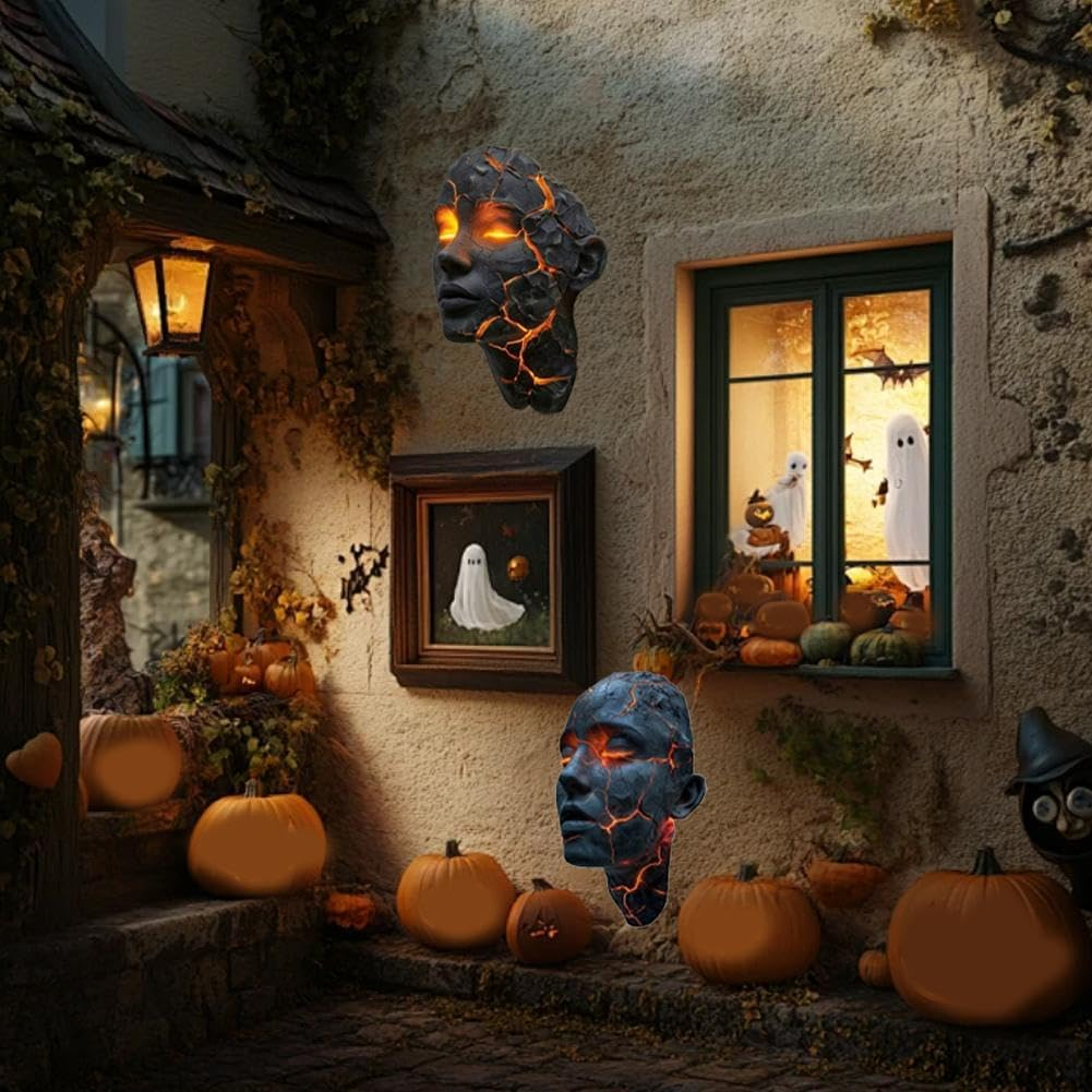 Cracked Soul LED Wall Light - 3D Shattered Glass Gothic Sconce for Halloween, Bedroom, Living Room Decor (Style A) image number 4