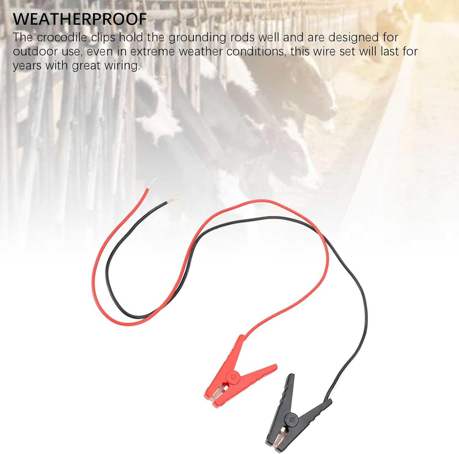 2 Electric Fence Clips Jumping Wires with Alligator Clips for Connection and Set Suitable for Solar Electric Fences Farm Fencing Systems and Satellite Antennas image number 2