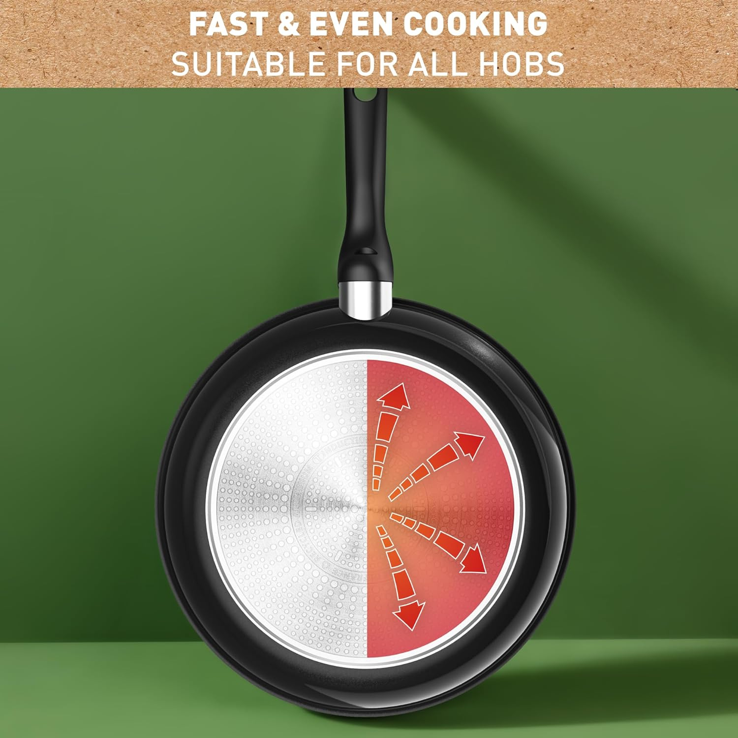 Tefal, Renew Black Induction Ceramic Wok, 28Cm, C4321923, Fixed Handle Aluminium, Inoceram Technology for Non-Stick Ceramic Coating, Thermo Signal Technology, Eco Designed, Suitable for All Cooktops image number 5